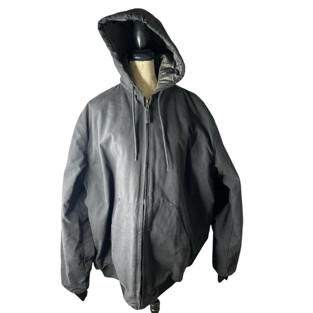 RK Brand‎ Rural King Men's Canvas Full Zip Hoodie Jacket 2XLT Black Detroit